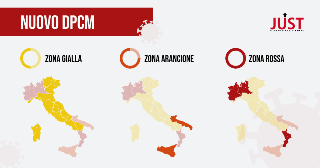 Nuovo Dpcm - Infografica delle diverse zone in Italia