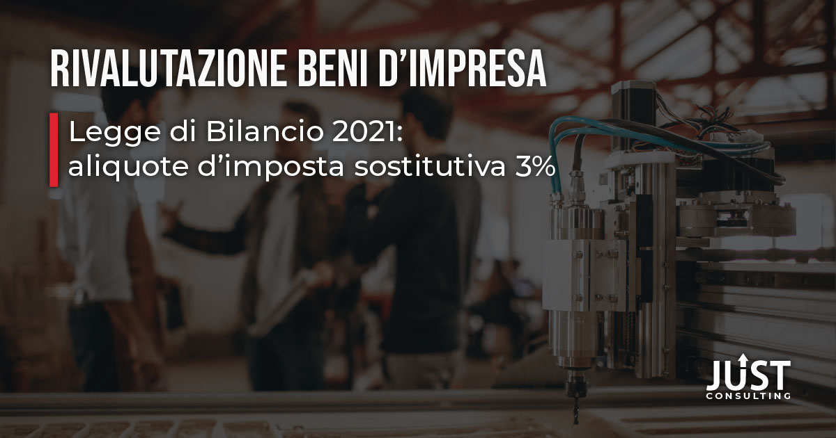 rivalutazione beni d'impresa, legge di bilancio 2021, aliquote al 3%