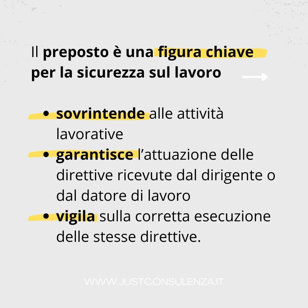 figura del preposto, obblighi sicurezza sul lavoro a Bologna, modena, Ferrara, emilia-romagna